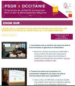 Extrait de la lettre d'information PSDR4 Occitanie N°3