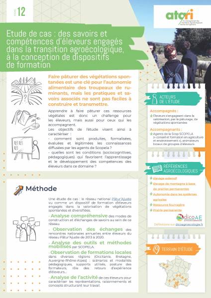 Fiche-ATA-RI-12 Étude de cas : des savoirs et compétences d’éleveurs engagés dans la TAE, à la conception de dispositifs de formation